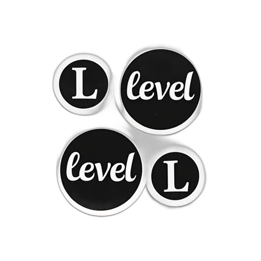 jewelry, three, black, white, circular, stickers, word, level transparent PNG cut-out