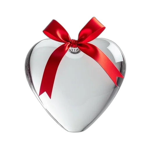 jewelry, 3d render, photorealistic, clear, glass, sculpture, red, ribbon transparent PNG cut-out