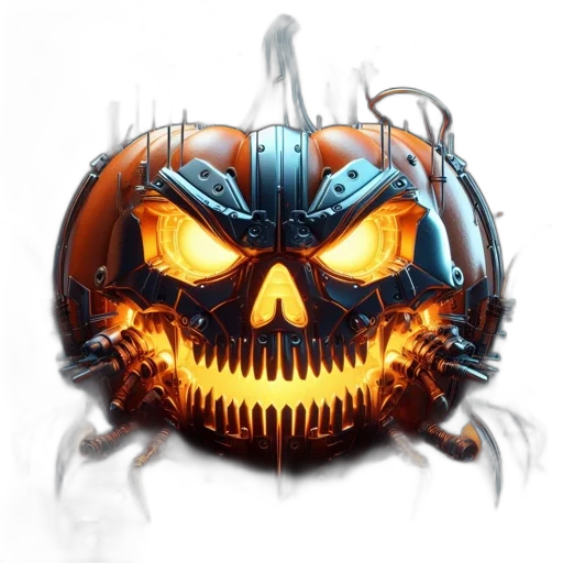 mask, concept art, pixel art, fantasy art, comic book art, steampunk-styled, pumpkin, features transparent PNG cut-out