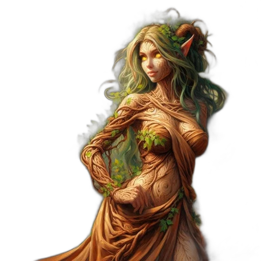 dress, fantasy art, concept art, pixel art, photorealistic, forest, earth tones, golden transparent PNG cut-out