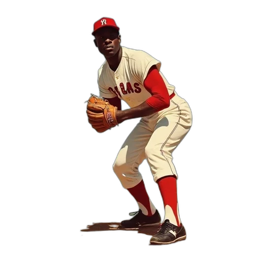 concept art, photorealistic, 1956, flee, reprint, hank, aaron, baseball transparent PNG cut-out