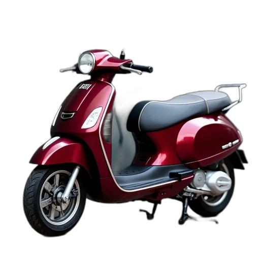 3d render, photorealistic, concept art, maroon, motorcycle, black, seat, grey transparent PNG cut-out