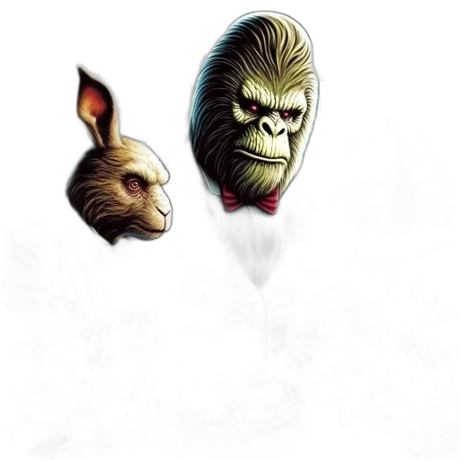 mask, face, hair, creature, concept art, comic book art, pixel art, fantasy art transparent PNG cut-out