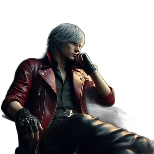 jacket, weapon, concept art, photorealistic, 3d render, cyberpunk, red, dark transparent PNG cut-out
