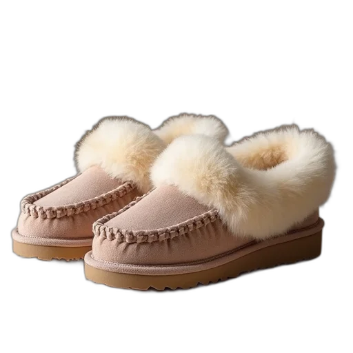 shoes, womens, fluffy, fur transparent PNG cut-out