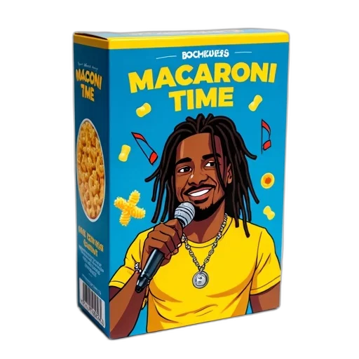 food, cartoon, box, macaroni, cheese, character, front, titled transparent PNG cut-out