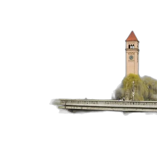 building, photorealistic, 3d render, watercolor, concept art, fog, city street, forest transparent PNG cut-out