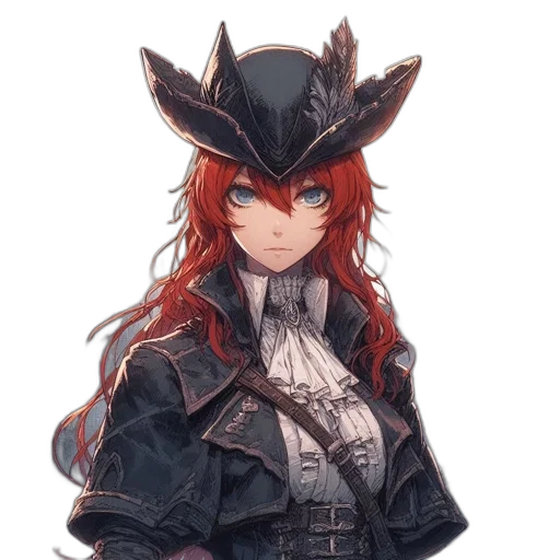 hat, jacket, staff, crown, fantasy art, pixel art, concept art, anime transparent PNG cut-out