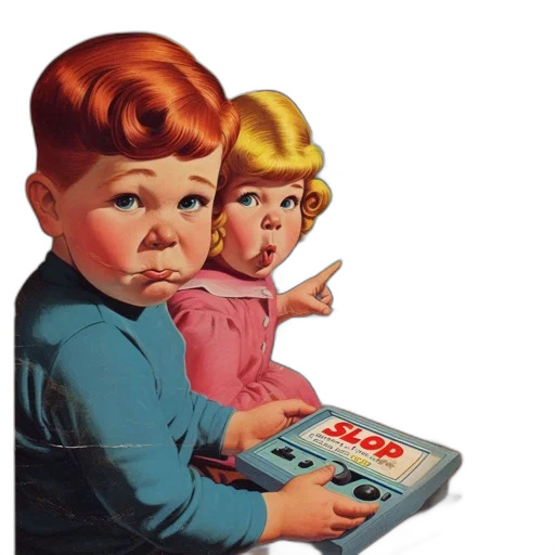 robot, face, weapon, photorealistic, two, children, sit, before transparent PNG cut-out
