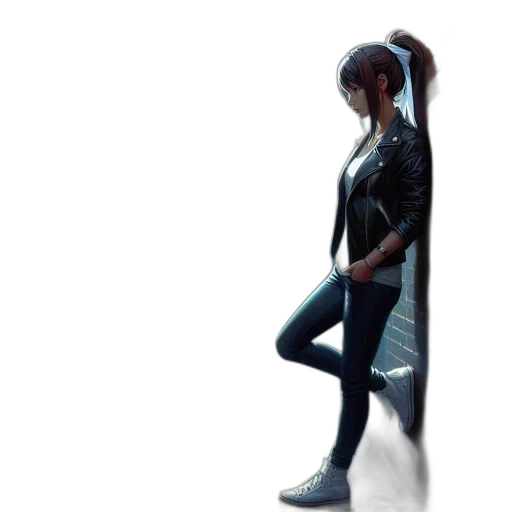 jacket, sword, weapon, staff, concept art, 3d render, cyberpunk, photorealistic transparent PNG cut-out
