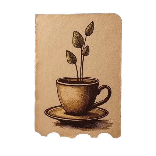 food, flower, watercolor, photorealistic, pencil sketch, 3d render, earth tones, coffee transparent PNG cut-out