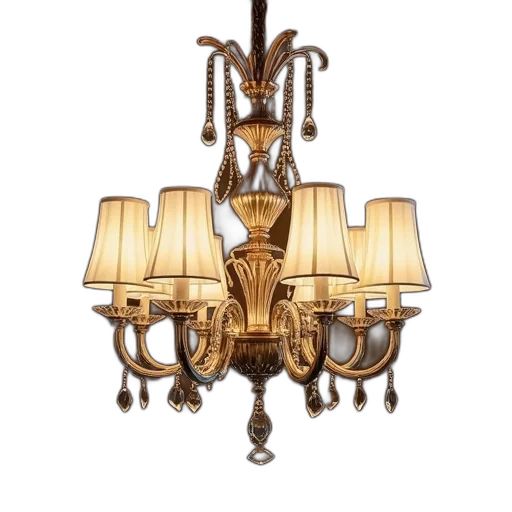 furniture, crown, 3d render, photorealistic, earth tones, classic, chandelier, lighting transparent PNG cut-out