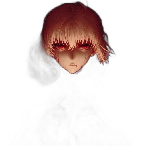 mask, face, creature, hair, watercolor, anime, concept art, photorealistic transparent PNG cut-out