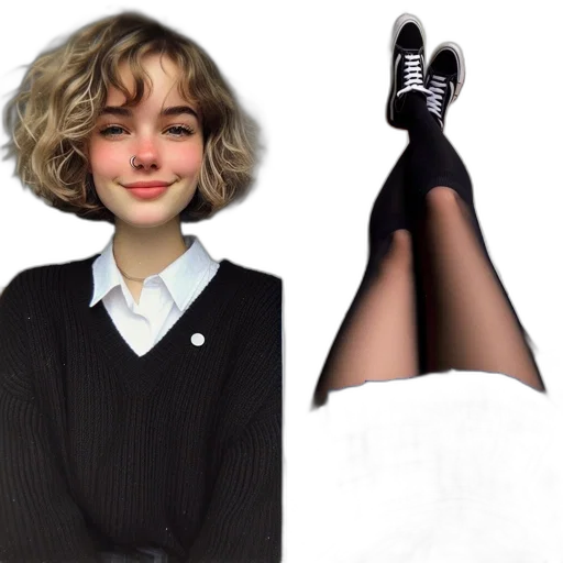 jacket, dress, shoes, hair, concept art, photorealistic, cartoon, anime transparent PNG cut-out