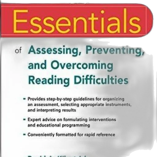essentials, assessing, preventing, overcoming, reading, difficulties, book, cover transparent PNG cut-out