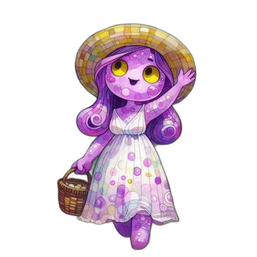 dress, staff, mask, hat, concept art, fantasy art, pixel art, watercolor transparent PNG cut-out