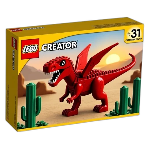 dragon, creature, concept art, 3d render, fire, red, box, lego transparent PNG cut-out