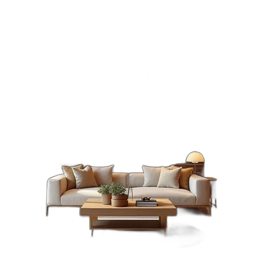 furniture, 3d render, photorealistic, concept art, earth tones, golden, monochrome, dark transparent PNG cut-out