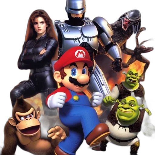robot, mask, weapon, concept art, 3d render, pixel art, comic book art, iconic transparent PNG cut-out