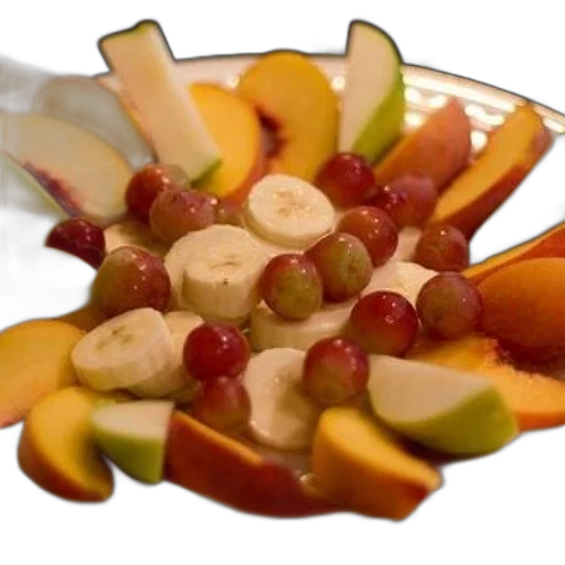 food, crown, photorealistic, 3d render, plate, fruit, including, bananas transparent PNG cut-out