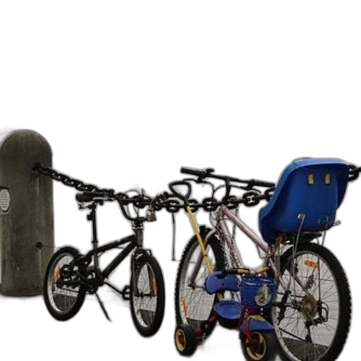 weapon, furniture, 3d render, concept art, photorealistic, two, bicycles, one transparent PNG cut-out
