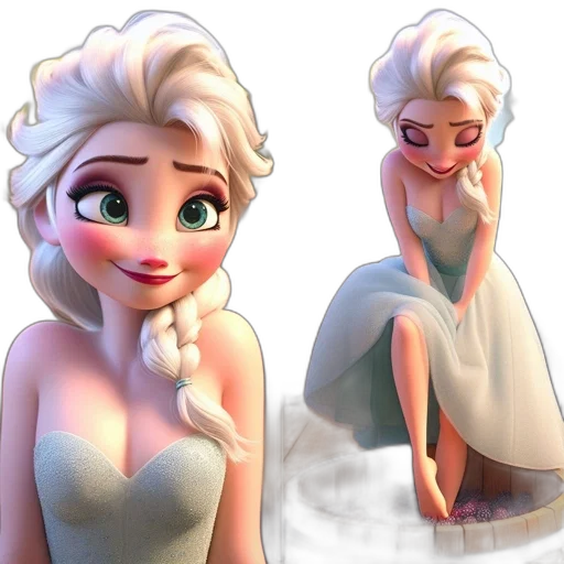 dress, face, 3d render, concept art, photorealistic, fantasy art, snow, fire transparent PNG cut-out