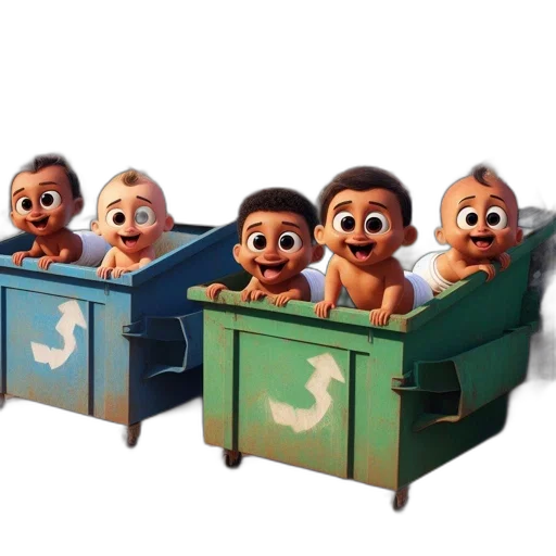 furniture, 3d render, concept art, cartoon, animated, baby, characters, playfully transparent PNG cut-out