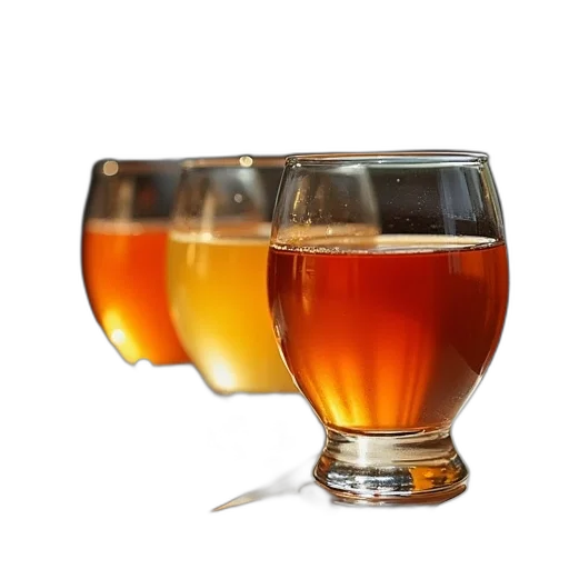 four, glass, shots, various, colors, table transparent PNG cut-out