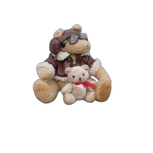 jewelry, 3d render, two, teddy, bears, one, wearing, aviator transparent PNG cut-out