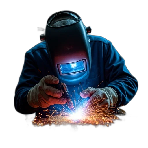 robot, staff, mask, jewelry, cyberpunk, concept art, 3d render, fire transparent PNG cut-out