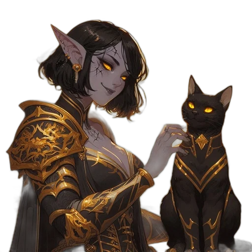 staff, fantasy art, concept art, pixel art, anime, dark, golden, monochrome transparent PNG cut-out