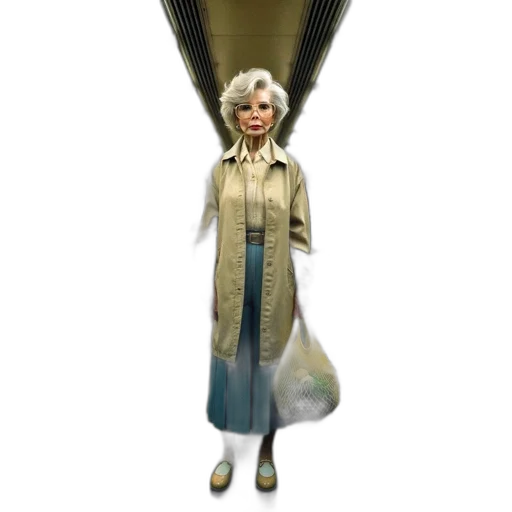 umbrella, staff, dress, bottle, concept art, 3d render, photorealistic, elderly transparent PNG cut-out