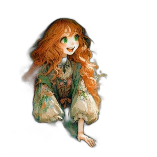 dress, creature, fantasy art, 3d render, concept art, watercolor, underwater, forest transparent PNG cut-out