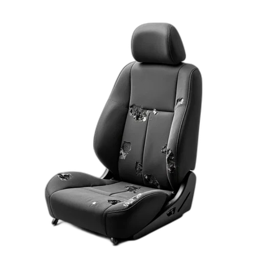furniture, car, black, white, image, seat, torn, damaged transparent PNG cut-out