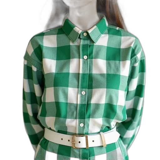 jacket, dress, 3d render, green, person, wearing, white, checkered transparent PNG cut-out