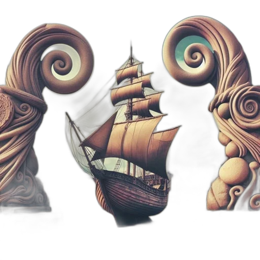 mask, fantasy art, concept art, 3d render, photorealistic, earth tones, beach, scene transparent PNG cut-out