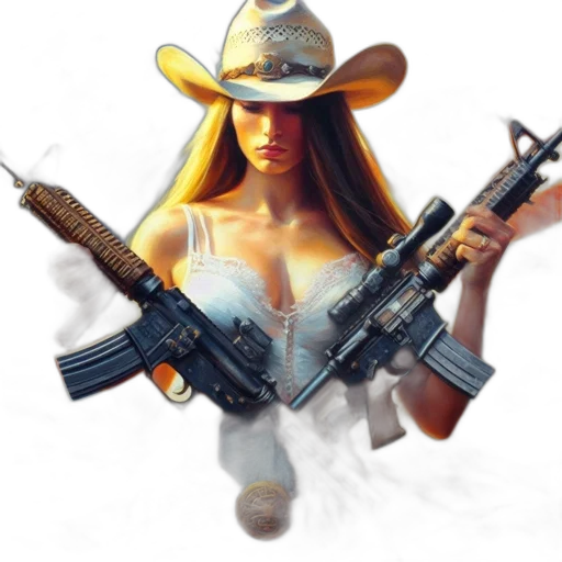 weapon, hat, concept art, pixel art, fantasy art, photorealistic, woman, white transparent PNG cut-out
