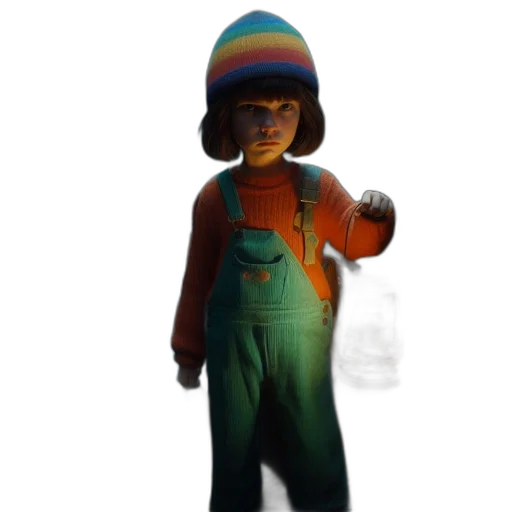 robot, staff, hat, creature, 3d render, concept art, photorealistic, vaporwave transparent PNG cut-out