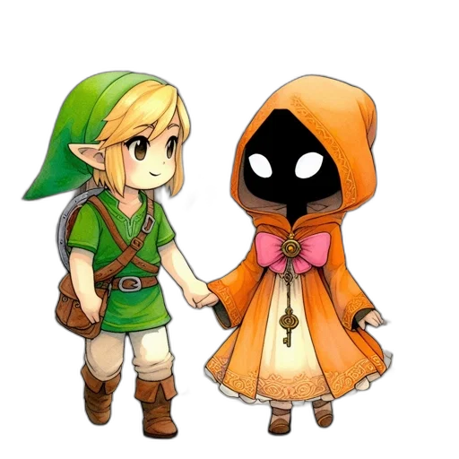mask, dress, staff, weapon, pixel art, concept art, fantasy art, 3d render transparent PNG cut-out