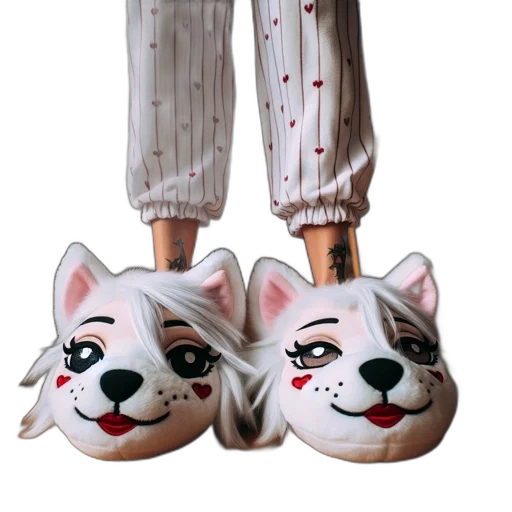 shoes, mask, 3d render, concept art, photorealistic, person, red, heart-patterned transparent PNG cut-out