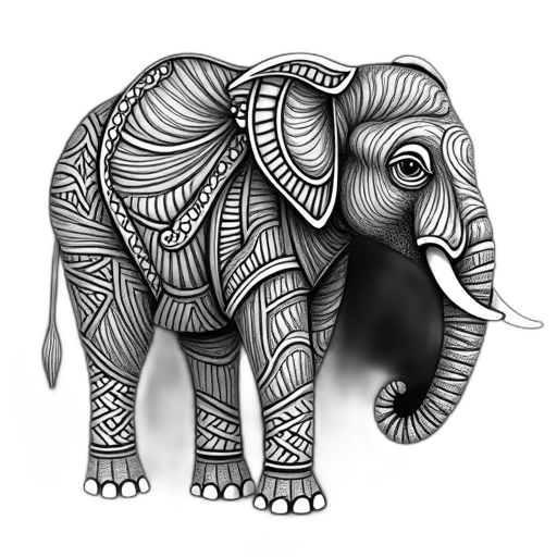 animal, creature, pencil sketch, concept art, photorealistic, 3d render, monochrome, black transparent PNG cut-out