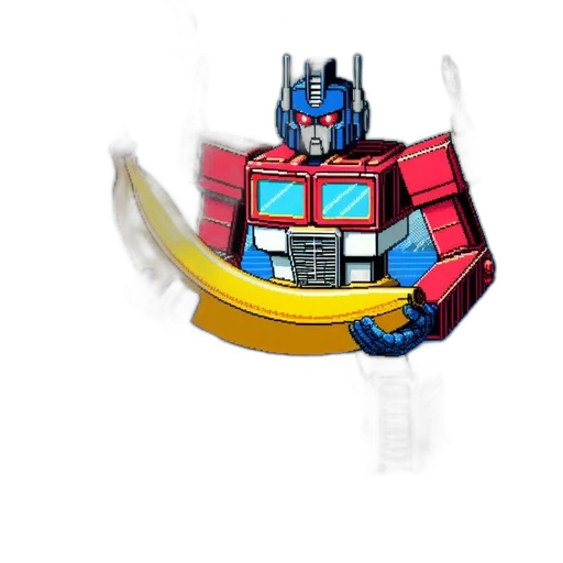 robot, crown, weapon, food, concept art, 3d render, pixel art, fantasy art transparent PNG cut-out