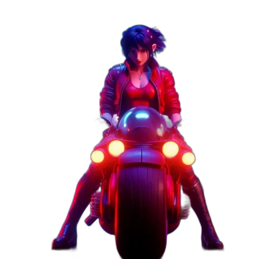 jacket, car, weapon, concept art, pixel art, cyberpunk, comic book art, neon lights transparent PNG cut-out