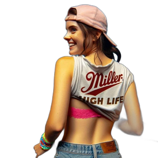 jacket, hat, photorealistic, concept art, 3d render, cartoon, neon lights, young transparent PNG cut-out
