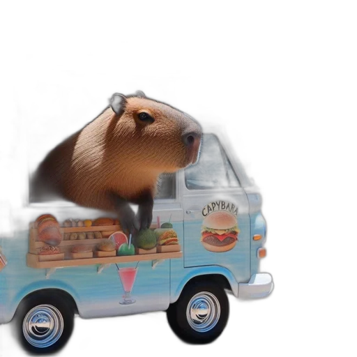 car, food, animal, 3d render, photorealistic, concept art, image, features transparent PNG cut-out