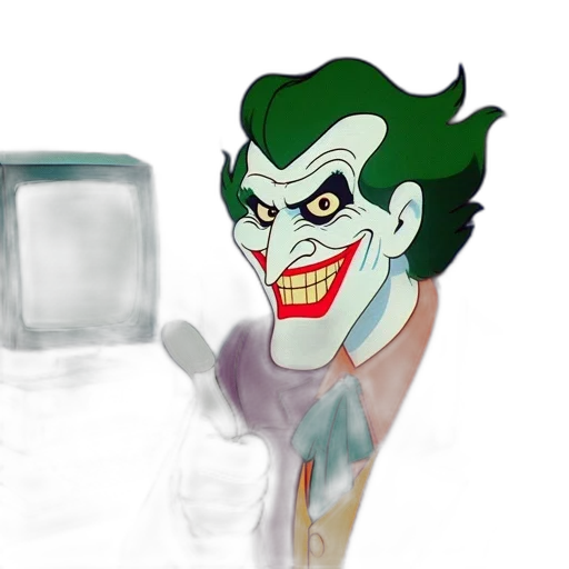 mask, face, concept art, comic book art, 3d render, cartoon, animated, joker transparent PNG cut-out