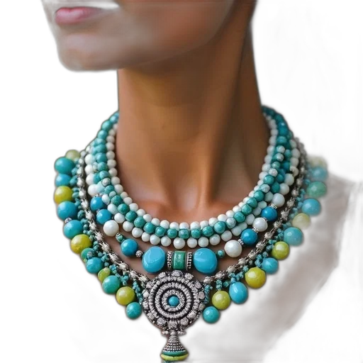jewelry, photorealistic, 3d render, green, blue, colorful, pastel, close-up transparent PNG cut-out