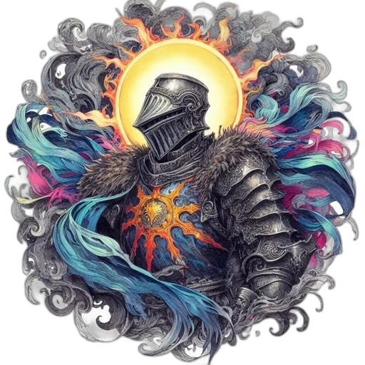 sword, dragon, jacket, crown, fantasy art, concept art, watercolor, pixel art transparent PNG cut-out