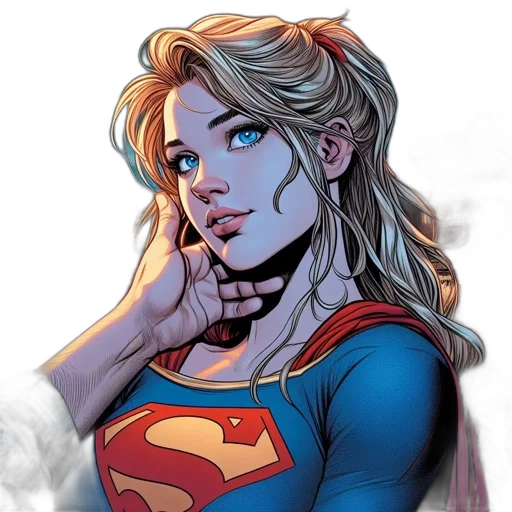 face, comic book art, concept art, cartoon, fantasy art, woman, blonde, hair transparent PNG cut-out