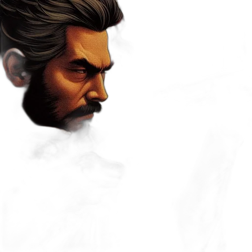 face, concept art, comic book art, photorealistic, fantasy art, earth tones, golden, dark transparent PNG cut-out